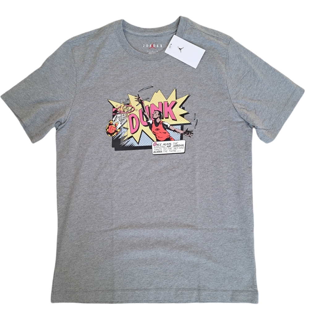 Nike Air Jordan Mens Cartoon Tee Shirt Various Sizes Heather Grey NWT
